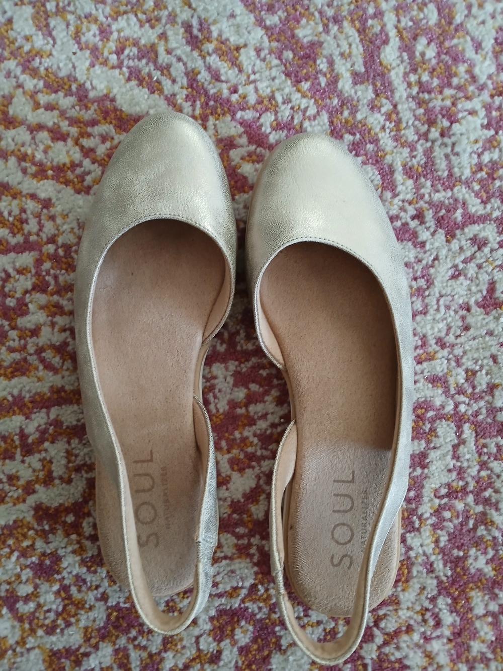 SOUL Naturalizer Women's Idea D'Orsay Slingback Flats In Metallic Gold